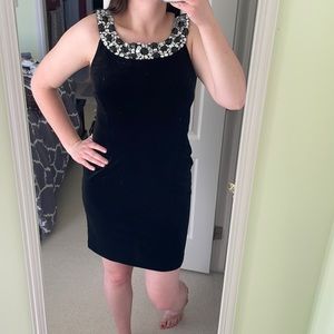Black velvet dress
